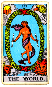 Tarot card The World from The ryder Waite Deck